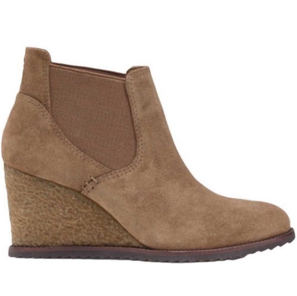 Trask Tatum Wedge Brown Booties
